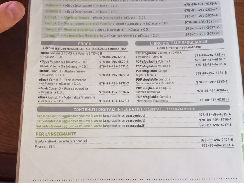 la matematica a colori edizione verde per il secondo biennio