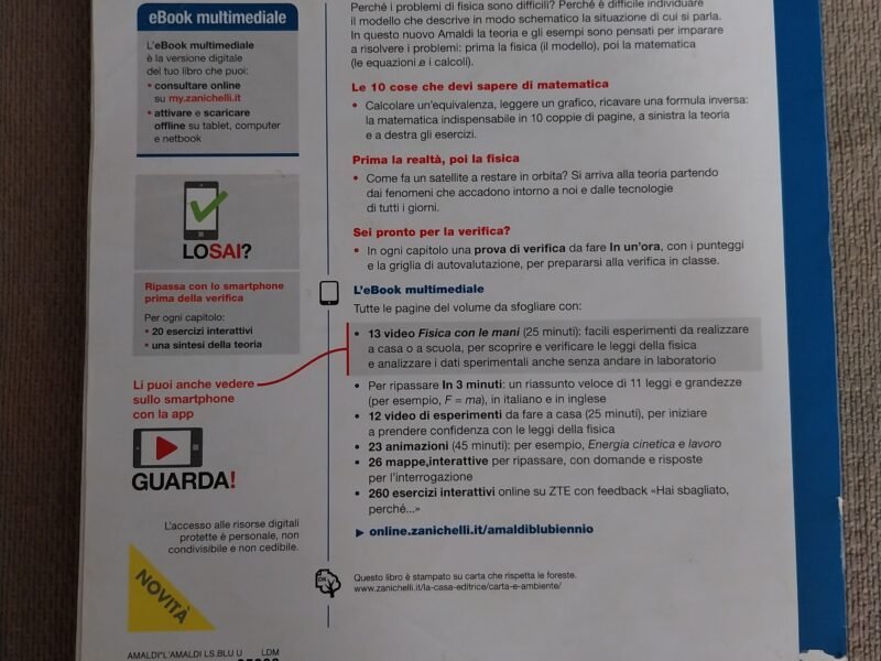 L'Amaldi per I licei scientifici.blu (le misure-l"equilibrio-il moto-il calore-la luce)