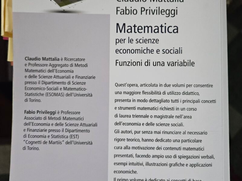 Matematica per le scienze economiche e sociali