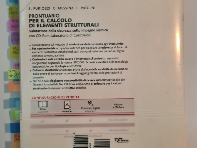 PRONTUARIO PER IL CALCOLO DI ELEMENTI STRUTTURALI - VALUTAZIONE DELLA SICUREZZA SOTTO IMPEGNO SISMICO -