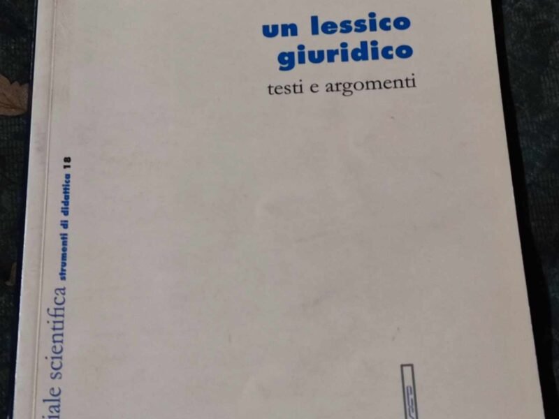 Un lessico giuridico