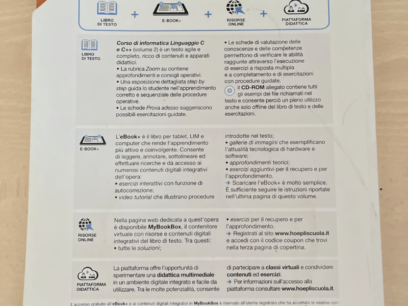 Libro informatica “corso di informatica 2”