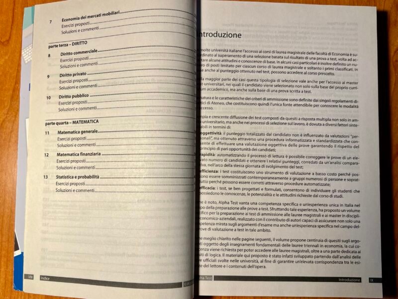 "ALPHATEST"-manuale di preparazione per la facoltà di magistrale di economia 3°edizione per l'anno 2019/2020.