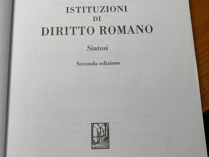 ISTITUZIONI DI DIRITTO ROMANO