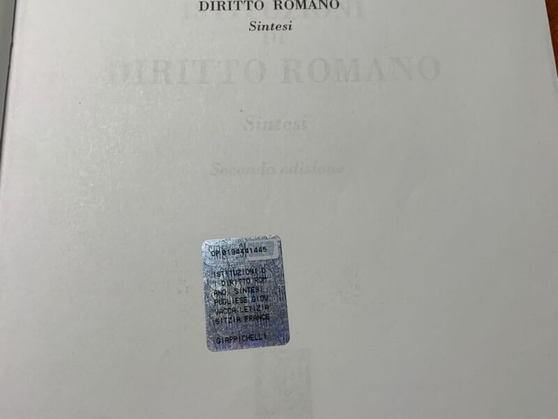 ISTITUZIONI DI DIRITTO ROMANO