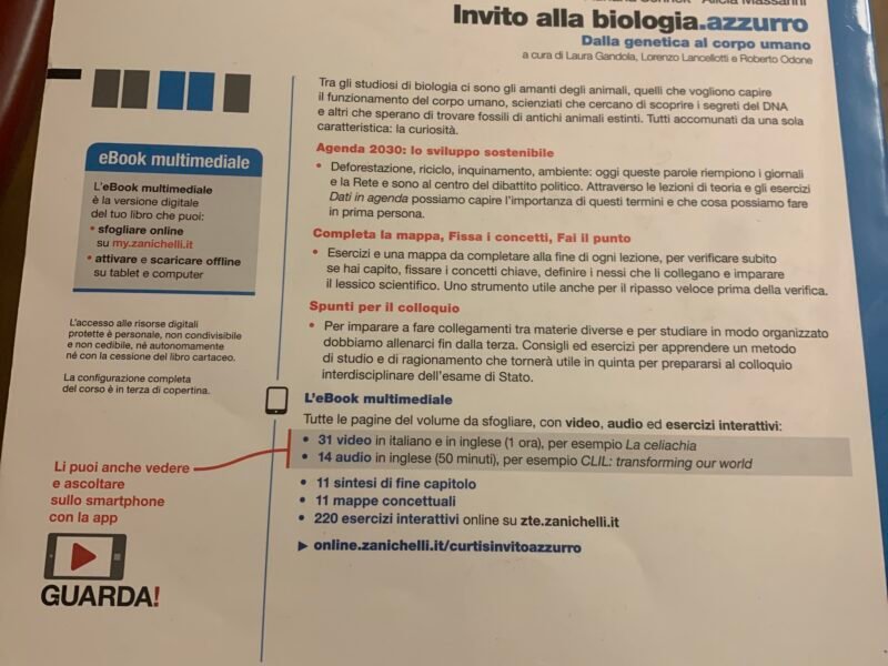 Invito alla biologia.azzurro