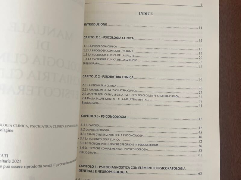 Manuale di psicologia clinica, psichiatria clinica e psicoterapia