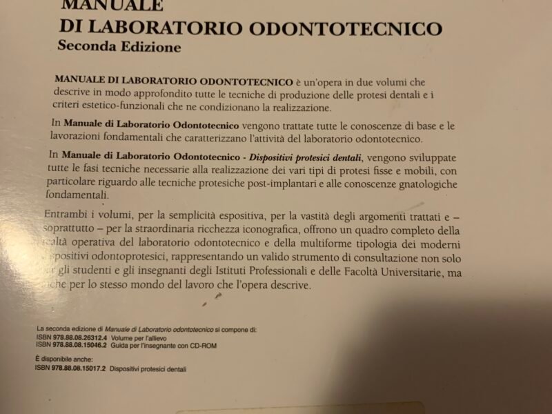 manuale di laboratorio odontotecnico