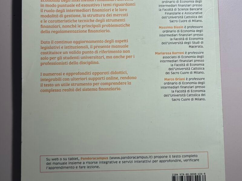 "Economia degli intermediari finanziari"