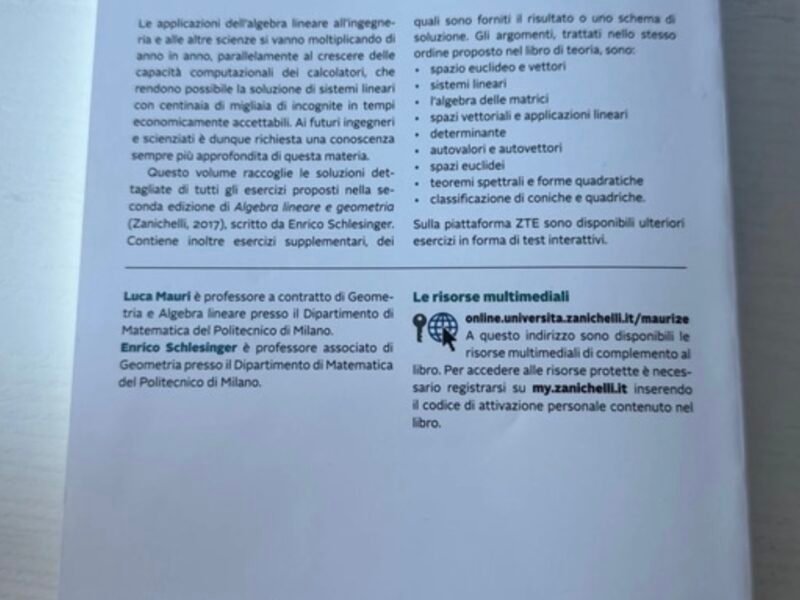 Esercizi di Algebra lineare e geometria