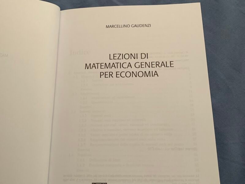 Lezioni di matematica generale per l’economia