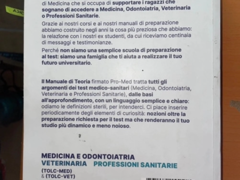 Promed preparazione medicina e professione sanitaria