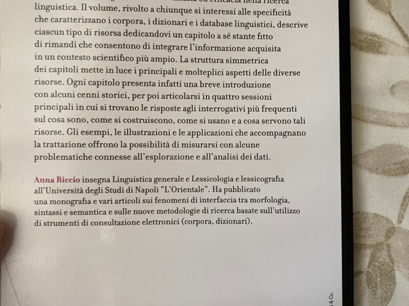 Gli strumenti per la ricerca linguistica, corpora dizionari e database